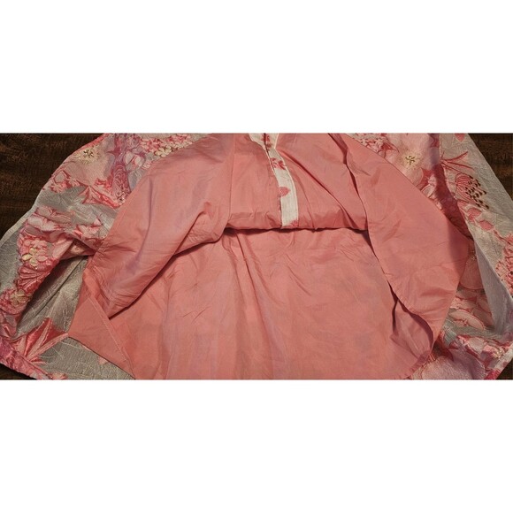 Gingham & Heels Glazer Pink Brocade Embroidered Floral Mini Belt Dress Size 16 - Picture 10 of 16